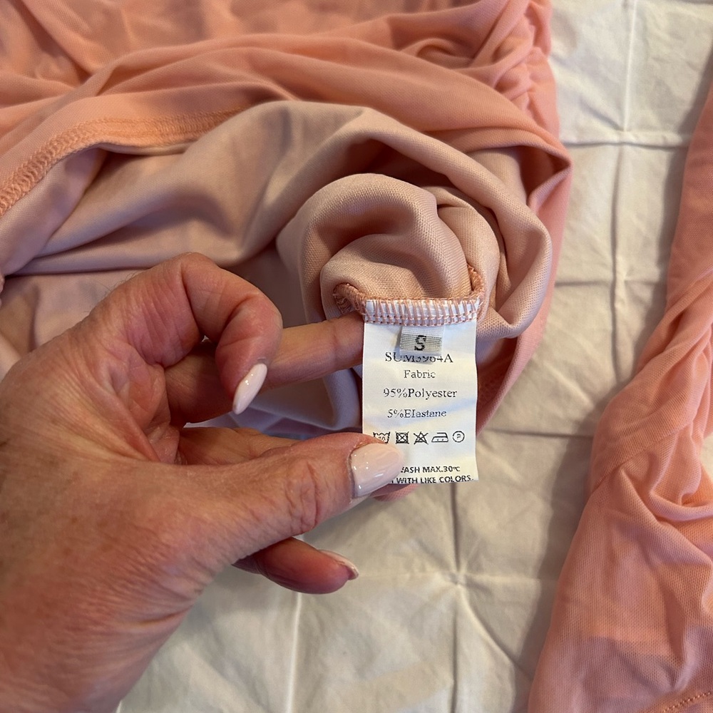 Pink Ruched Off-Shoulder mini Dress - Picture 5 of 5
